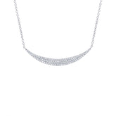 0.25ct 14k White Gold Diamond Pave Crescent Necklace